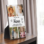We Love You Nana Family Modern Photo Collage Plaque<br><div class="desc">The Nana We Love You Heart Modern Photo Collage Plaque is a touching and personalised gift that showcases your love for your grandmother. This beautifully designed plaque features a heart-shaped photo collage, allowing you to add your favourite family pictures in a modern and stylish layout. The heartfelt "We Love You,...</div>