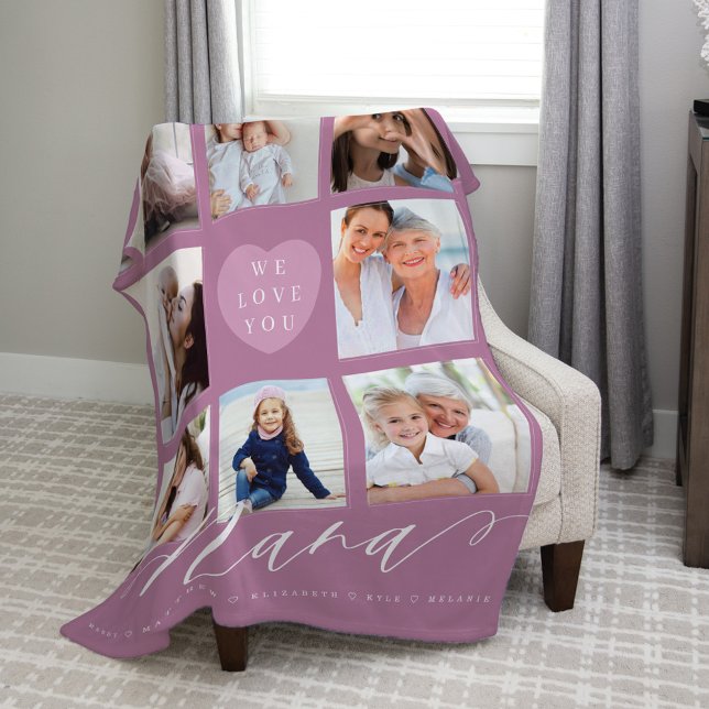 We Love You Nana | Grandchildren & Family Photos Fleece Blanket (Creator Uploaded)