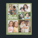 We Love You Nana Grandkids 6 Photo Collage Green Fleece Blanket<br><div class="desc">Customised nana blanket with grandkids names and  grandchildren photos .Makes a special, memorable and unique keepsake gift for holidays, birthday, grandparents day, mothers day and Christmas.</div>