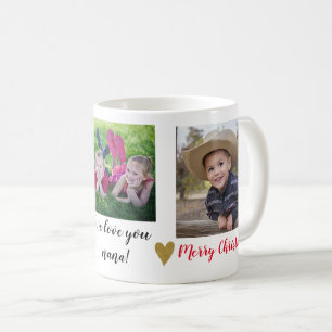 We Love You Nana Merry Christmas 3 Photo Coffee Mug