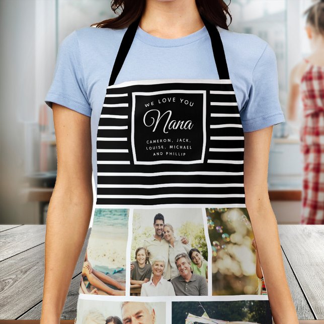WE LOVE YOU NANA Modern Family Photo Collage Apron (Creator Uploaded)