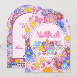 We Love You Nana wildflowers BOHO Personalised Holiday Card