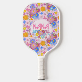 We Love You Nana wildflowers BOHO  Personalised  Pickleball Paddle