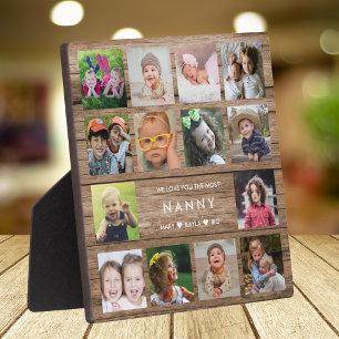 We Love You Nanny Grandkids 14 Photo Collage Wood Plaque