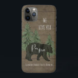 We Love You Papa Bear Forest Personalized iPhone 11 Pro Case<br><div class="desc">We Love You Papa Bear Forest Personalized iPhone 11 Pro Case helps show your "Papa Bear" just how much you love him! Rustic wooden background with hand painted forest trees and a black silhouette bear with typography script text "Papa" and his grandchildren's names. Art by internationally licensed artist and product...</div>