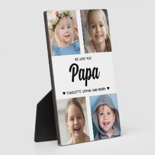 We Love You Papa Family Keepsake Photo Collage Plaque
