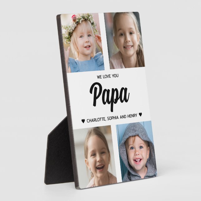 We Love You Papa Family Keepsake Photo Collage  Plaque (Side)