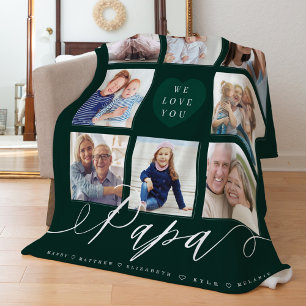 We Love You Papa   Grandchildren & Family Photos Fleece Blanket