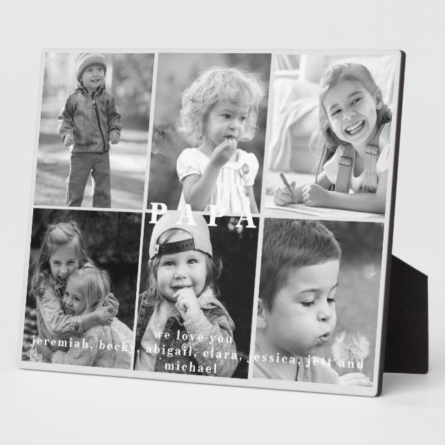 We love You Papa Names Photo Collage Plaque (Side)
