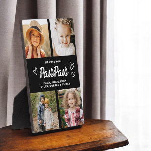 We Love You PawPaw Grandpa Photo Collage Plaque