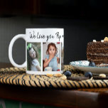 We Love You Pop Grandchildren Names 5 Photo  Coffee Mug<br><div class="desc">Cute father's day mug personalised with 5 photos , love you Pop typography and grandkids names.</div>