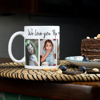 We Love You Pop Grandchildren Names 5 Photo Coffee Mug