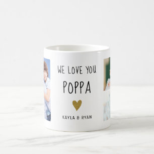 We Love You Poppa 3 Photo Collage Grandpa  Coffee Mug