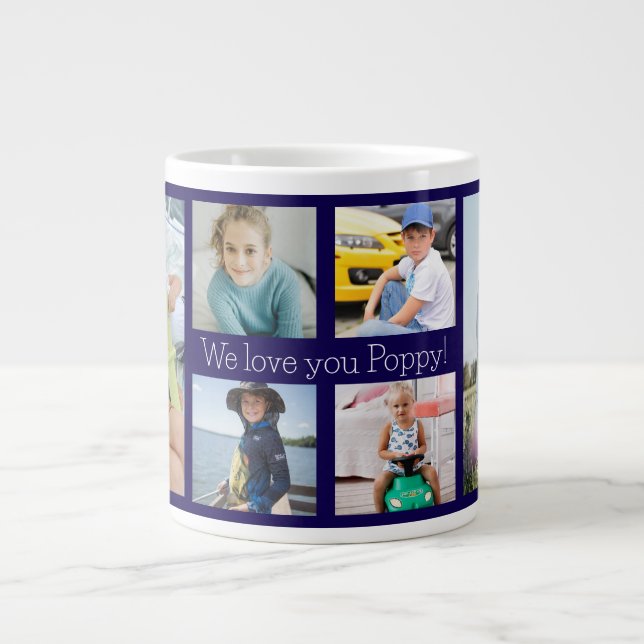 We Love You Poppy Grandfather 6 Photo  Large Coffee Mug (Front)