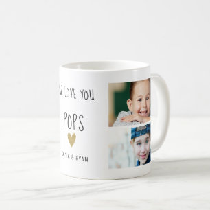We Love You Pops 3 Photo Collage Grandpa  Coffee Mug