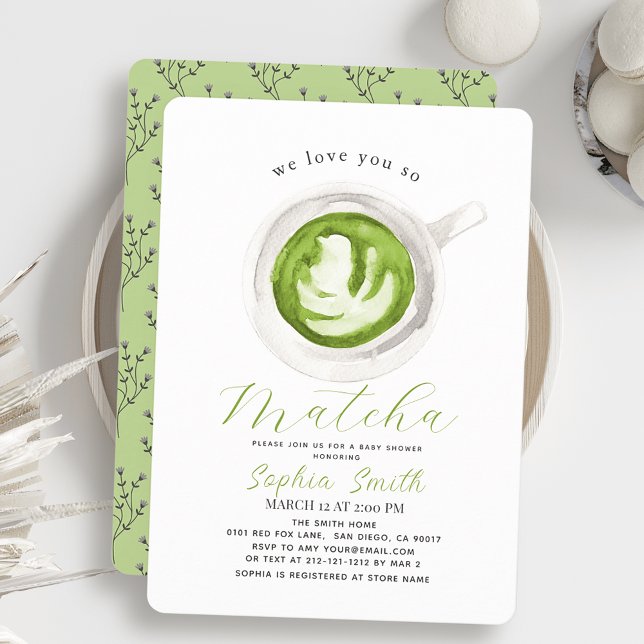 We Love You So Matcha Baby Shower Invitation (Creator Uploaded)