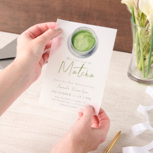 We love you so Matcha Baby Shower Vellum Invitations