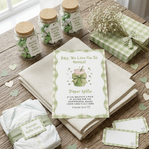 We Love You So Matcha Bow diaper raffle Enclosure Card