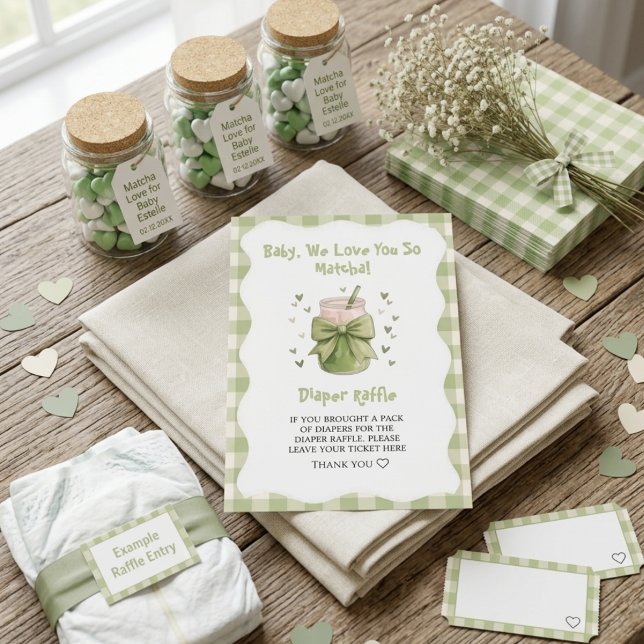 We Love You So Matcha Bow diaper raffle  Enclosure Card (Creator Uploaded)
