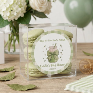 We Love You So Matcha Green Bow Hearts Classic Round Sticker