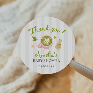 We Love You So Matcha Green Tea Baby Shower Classic Round Sticker