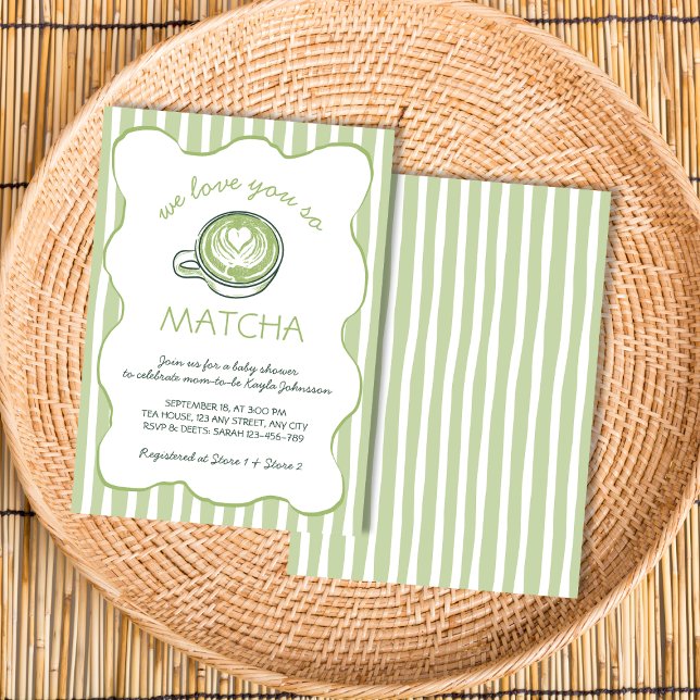 We Love You So Matcha Green Tea Baby Shower Invitation (We Love You So Matcha Green Tea Baby Shower Invitation)