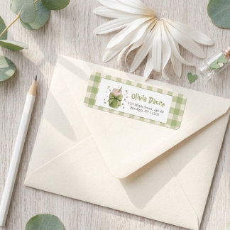 We Love You So Matcha Mail Bow Gingham Return Address Label