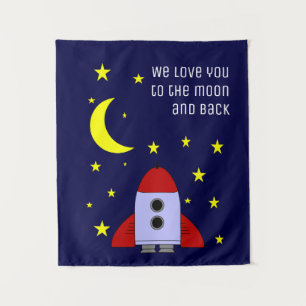 We Love You To The Moon And Back Nursery Tapestry