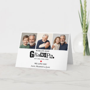 We love you World's Best Grandpa Grankids Photos Card
