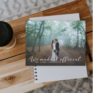 We Made it Official Wedding Photo Announcement Postcard