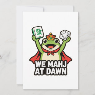 We mahj at down Funny frog amphibian Chinese Game Invitation