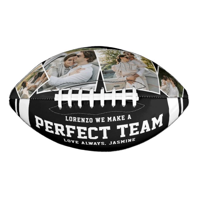 “We Make a Perfect Team” 4 Photo Football (Front)