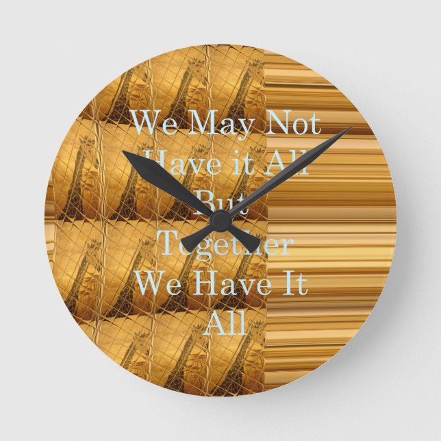 We may not have it all Giraffe Safari  Hakuna Mata Round Clock (Front)