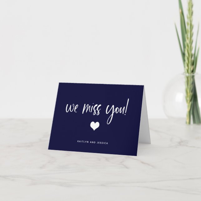 We Miss You | Any Background Colour with Heart Card (Front)