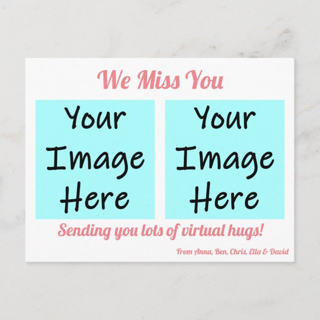 We Miss You Personalised Postcard (Front)
