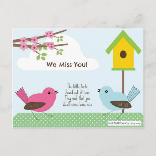 We Miss You Poem from Children Postcard