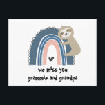 We Miss You Rainbow Sloth Grandparents Postcard<br><div class="desc">It's tough to be apart right now so it's time to go old school and start sending mail! This rainbow postcard is the perfect way for your children to let their grandparents know how much they miss them! You can personalise the postcard with the names your children use for their...</div>