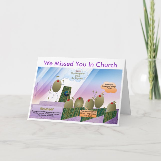 We Missed You In Church Card (Front)