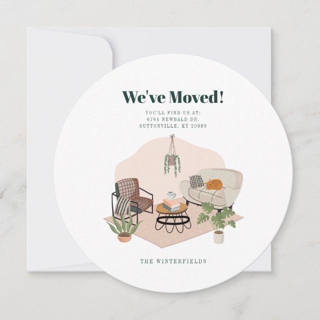 We Moved Address Modern Moving Announcement (Front)