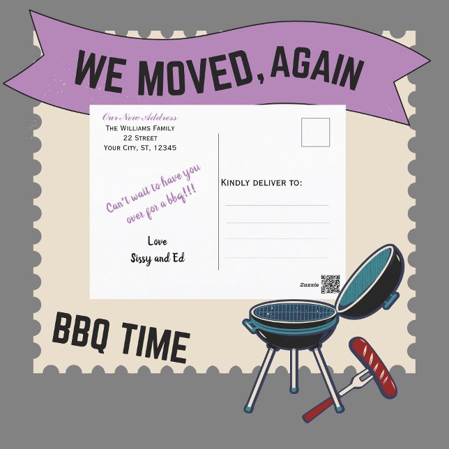We Moved Again Hand Lettering Floral Postcard (Creator Uploaded)