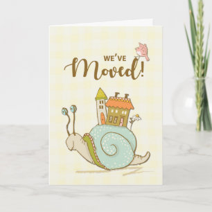 We Moved Announcement Snail with House