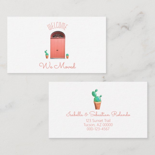 We Moved Announcement Southwest Coral Doors Cactus (Front/Back)