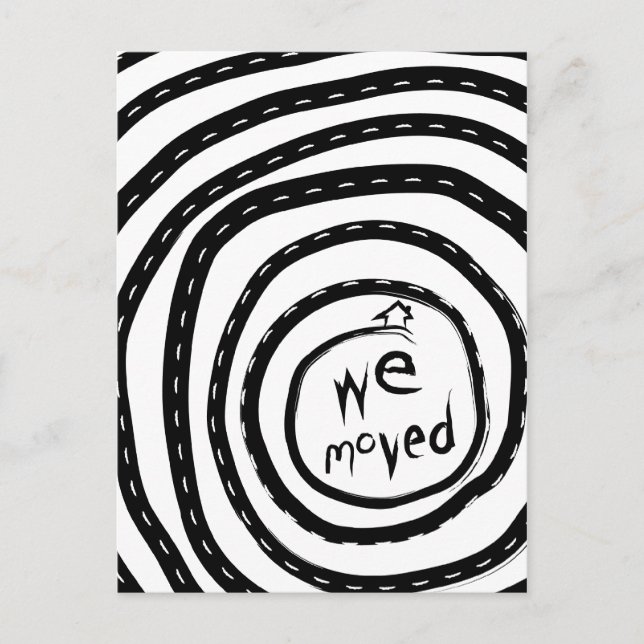 we moved announcement (spiral road) postcard (Front)