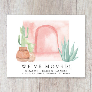 We Moved Cactus Watercolor Moving Announcement