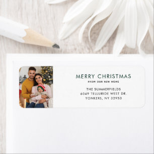 We Moved Christmas Photo Moving Return Address Label