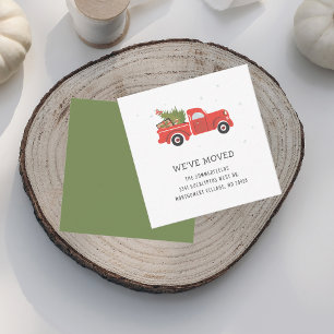 We Moved Christmas Red Truck Moving Announcement