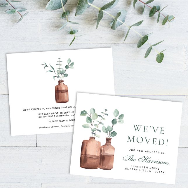 We Moved Eucalyptus Watercolor Moving Announcement (Creator Uploaded)