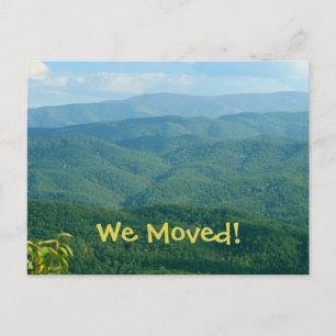 We Moved! Lush rolling Mountains Address Change Announcement Postcard