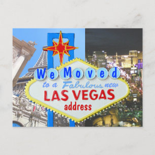 We Moved New Address Las Vegas Announcement Postcard