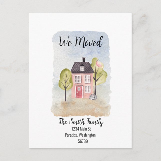 "We Moved" Postcard (Front)